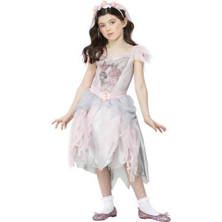 Spook & Skelet Kostuum | Spookachtig Bruidje Casperina Kind | Meisje | Small | Halloween | Verkleedkleding